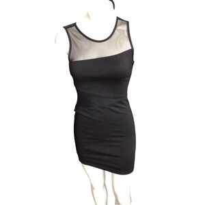 Forever 21 Black Mesh Panel Mini Dress Y2K size small